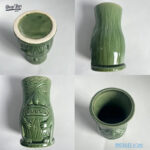כוס טיקי עץ מגולף ירוק