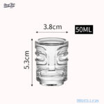 כוס צייסר זכוכית בסגנון טיקי - 6 יח