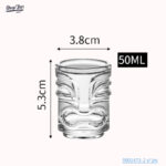 כוס צייסר זכוכית בסגנון טיקי B - סט 6 יח