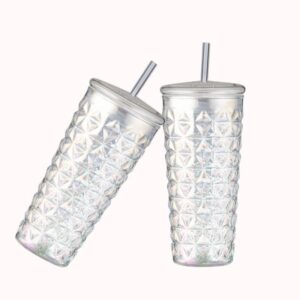 כוס נסיעות 2Pack מזכוכית עם קש 1