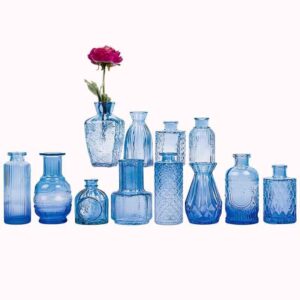 סט אגרטל ניצנים מובלט בן 12 חלקים - כחול 1