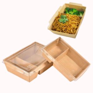 קופסת טייק אווי שני תאים קראפט 25 יחידות נפח 2100 מ"ל 1