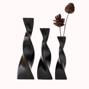 סט אגרטלים קרמיים מעוותים בן 3 חלקים - שחור 1