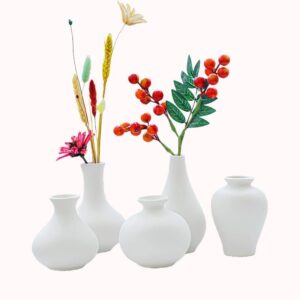 סט אגרטלים מחרס 5 יחידות - לבן 1