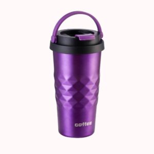 כוס תרמית עם ידית - סגול 1