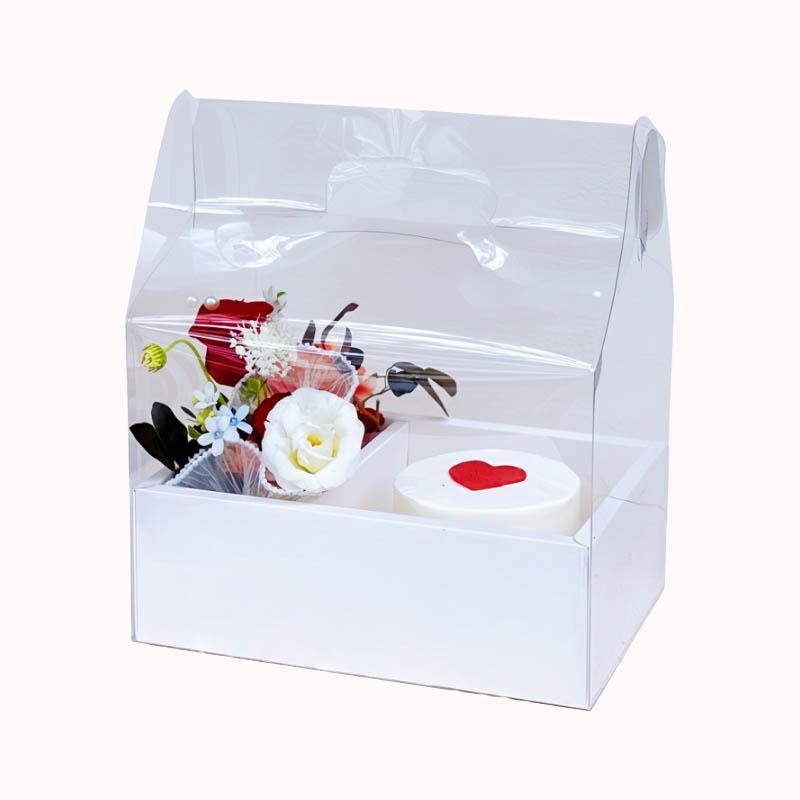 קופסת מתנה שקופה של 10 יחדות עם ידית -לבן 1