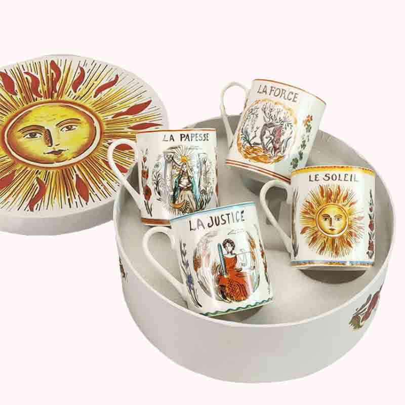 ספלי חרסינה סט שמש 4 יח 1