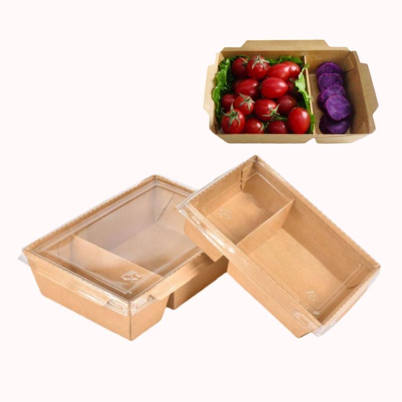 קופסת טייק אווי שני תאים קראפט 25 יחידות נפח 1600מ"ל 1