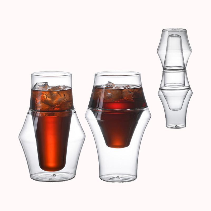 סט כוסות דופן כפולה גאומטרי - 2 יח' 1