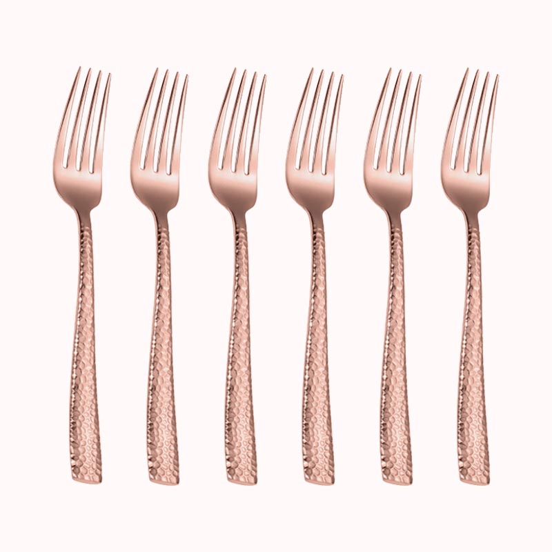 מזלגון נירוסטה רוז גולד מהודר סט 6 יח 1