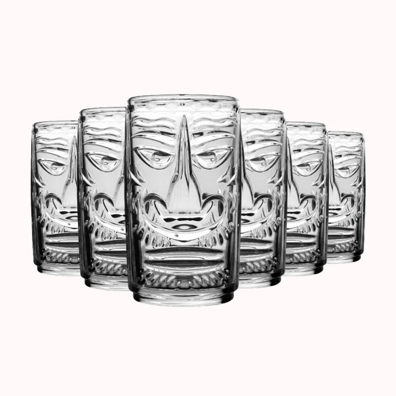 סט כוסות זכוכית מסיכת טיקי - 6 יח 1