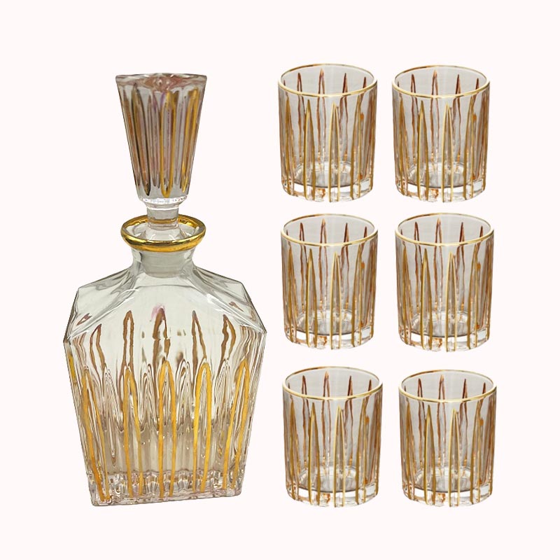 כוסות וויסקי קריסטל ודקנטר 1