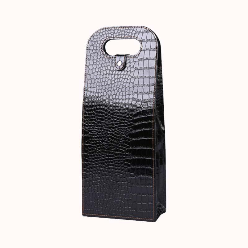 מארז עור קשיח לזוג בקבוקי יין שחור - 5 יח' 1