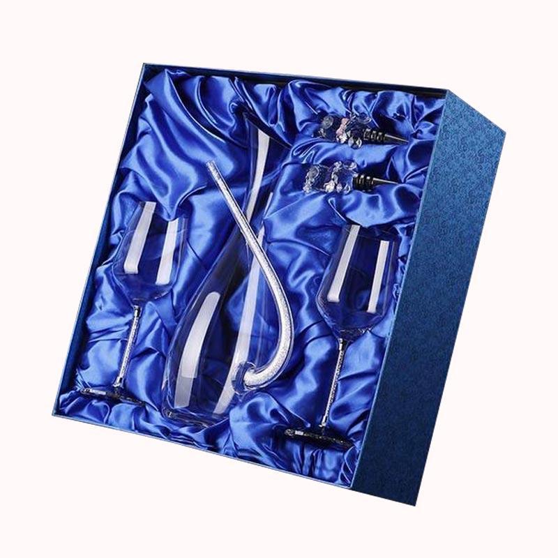 מארז דקנטר וכוסות יין זכוכית קריסטל מהודר 1