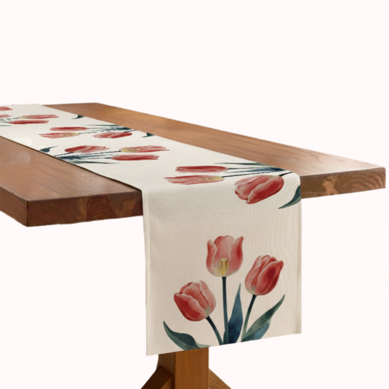 ראנר לשולחן עמיד בחום בדגם צבעוני אדום-180ס"מ 1