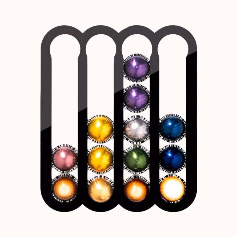 מעמד אקרילי לקפסולות נספרסו ורטו 20 יחידות, התקנה כפולה: מגנט ודבק -שחור 1