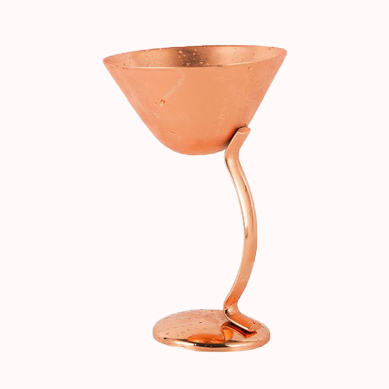 כוס מרטיני נירוסטה רגל מעוקלת - רוז 1