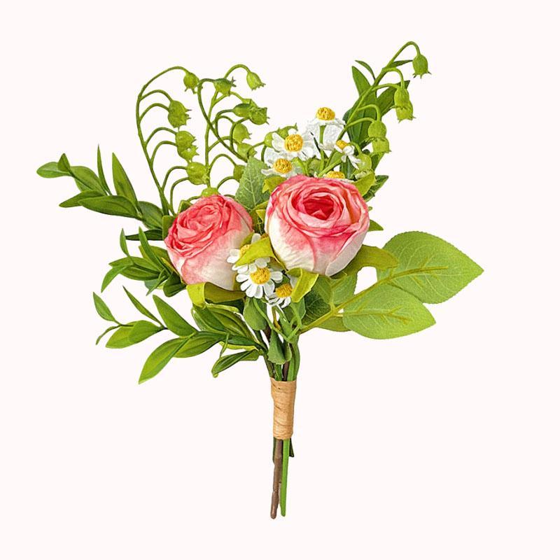 עיצוב פרחים מלאכותיים לבית - ורד פיקוטי קמומיל 1