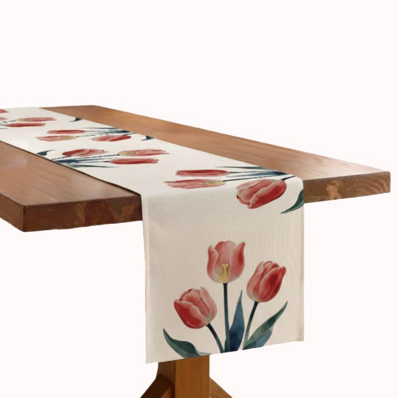 ראנר לשולחן עמיד בחום בדגם צבעוני אדום-180ס"מ 1