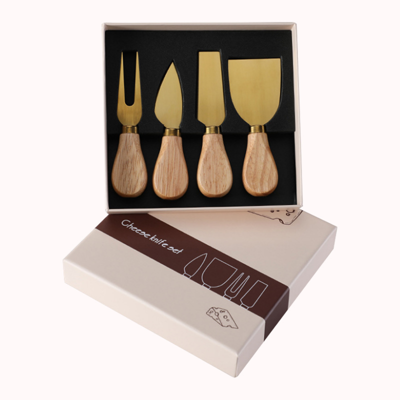 מארז 4 סכיני גבינה - זהב 1