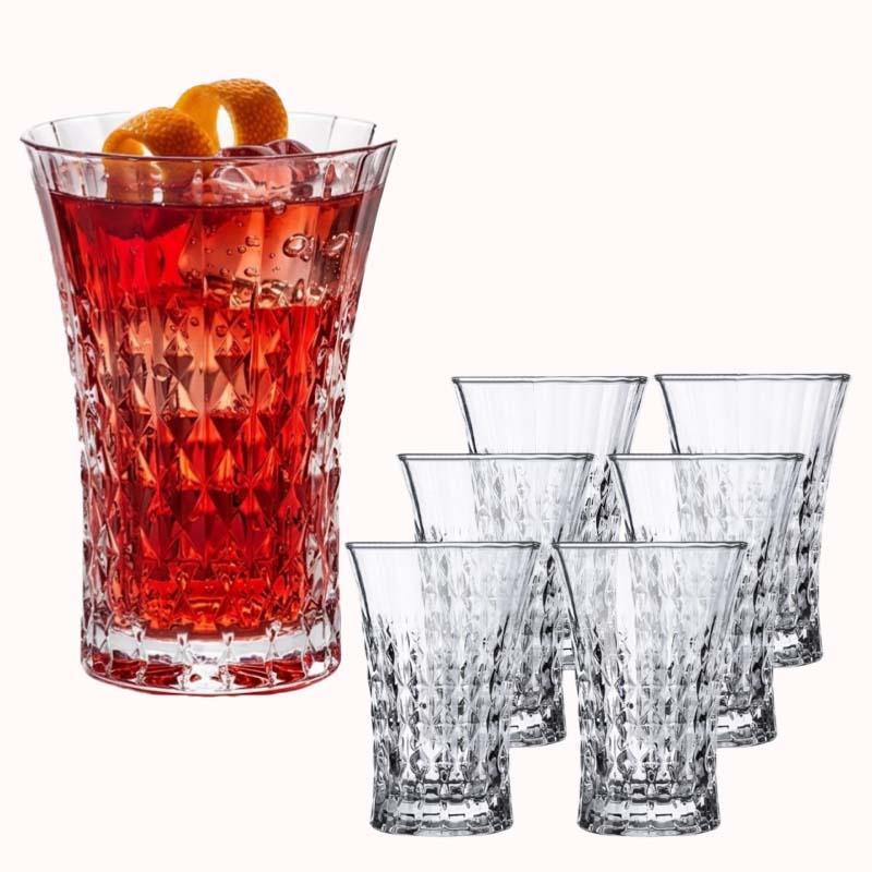 סט 6 כוסות הייבול (Highball) מעוצבות בסגנון וינטג' עם הבלטה 1